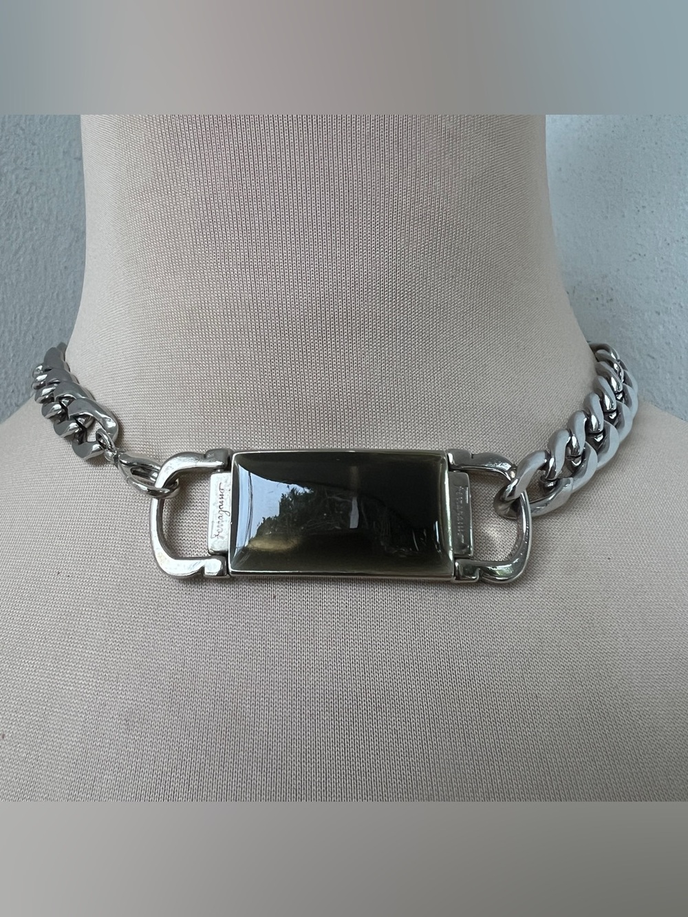 Custom Ferragamo x Junk You! Rescued Silver Curb Chain Necklace Unisex 15”- 20”